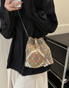 Printed Chain Bucket Bag