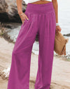 Full Size Smocked Waist Wide Leg Pants