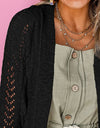 Openwork Open Front Long Sleeve Cardigan