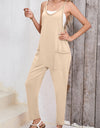 Pocketed Scoop Neck Spaghetti Strap Overalls