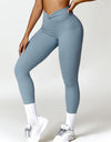 Twisted High Waist Active Pants with Pockets