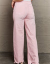 RISEN Raelene Full Size High Waist Wide Leg Jeans in Light Pink