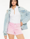 Kancan Raw Hem High Waist Denim Shorts