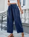 Drawstring Pocketed Wide Leg Pant