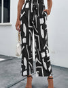 Printed Straight Leg Pants with Pockets