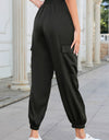 Long Tie Waist Pocketed Pants