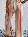 Plus Size Striped Wide Leg Pants