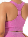 Ribbed Scoop Neck Sleeveless Sports Bra