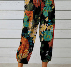 Printed Tied Cropped Pants