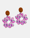 Flower Shape Acrylic Dangle Earrings