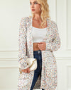 Heathered Open Front Long Sleeve Cardigan