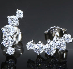 All You Need Moissanite Platinum-Plated Earrings