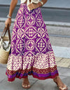 Geometric Elastic Waist Maxi Skirt