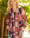 Plaid Open Front Cardigan