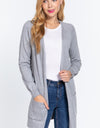 ACTIVE BASIC Open Front Long Sleeve Cardigan