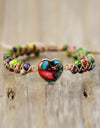 Handmade Heart Shape Natural Stone Bracelet