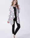 Geometric Open Front Handkerchief Hem Cardigan