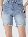 RISEN High Rise Distressed Denim Shorts