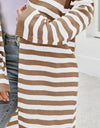 Striped Open Front Longline Cardigan