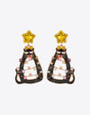 Rhinestone Alloy Cat Earrings