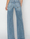 RISEN Mid Rise Button Fly Wide Leg Jeans