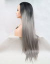 13*3" Lace Front Wigs Synthetic Long Straight 24" 130% Density