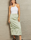 HYFVE Just In Time High Waisted Cargo Midi Skirt