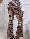 Sequin Striped High Waist Bootcut Pants