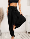 Tied Mid Waist Long Harem Pants