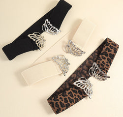Butterfly Alloy Buckle Elastic Belt
