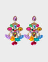 Flower Shape Rhinestone Alloy Dangle Earrings