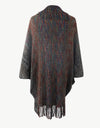 Multicolored Fringe Trim Poncho