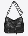 Multi-Pocket PU Leather Crossbody Bag