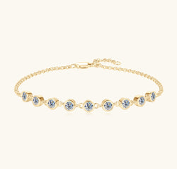Inlaid Moissanite 925 Sterling Silver Bracelet