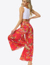 Floral Tie-Waist Tiered Culottes