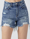 RISEN High Rise Distressed Denim Shorts