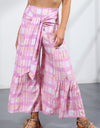 Printed Tie-Front Culottes