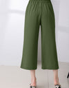 Full Size Pocketed Half Elastic Waist Pants