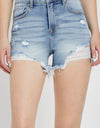 RISEN High Rise Distressed Denim Shorts