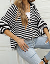 Striped Button Up Long Sleeve Cardigan