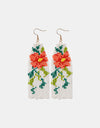 Flower Beaded Dangle Earrings