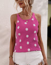 Polka Dot Round Neck Knit Tank