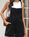 Square Neck Denim Overalls with Pockets