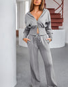 Dropped Shoulder Hoodie and Drawstring Pants Active Set