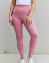 Zenana Fit For You Full Size High Waist Active Leggings in Light Rose