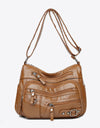 Multi-Pocket PU Leather Crossbody Bag