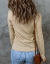 Drawstring Gathered Detail Long Sleeve Knit Top