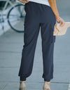 Tied High Waist Cargo Joggers