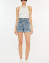 Kancan Ultra High Rise Paperbag Denim Shorts