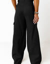 Ruched Wide Leg Pants with Pockets